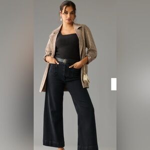 The Colette Denim High-Rise Cropped Wide-Leg Jeans by Maeve Size 27
